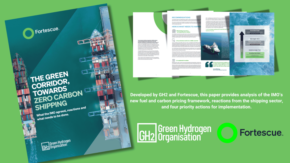 The Green Corridor, Towards Zero Carbon Shipping | Green Hydrogen